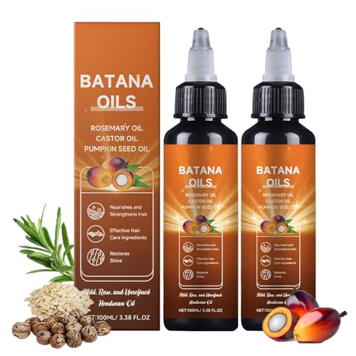 Batana Oil for Hair Growth, 4-in-1 Liquid Batana Oil, with Rosemary, Pumpkin Seed, Castor (2pcs)