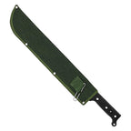 Zenport MP15 Machete Carbon Steel Blade PVC Handle Includes Sheath, 15", Green