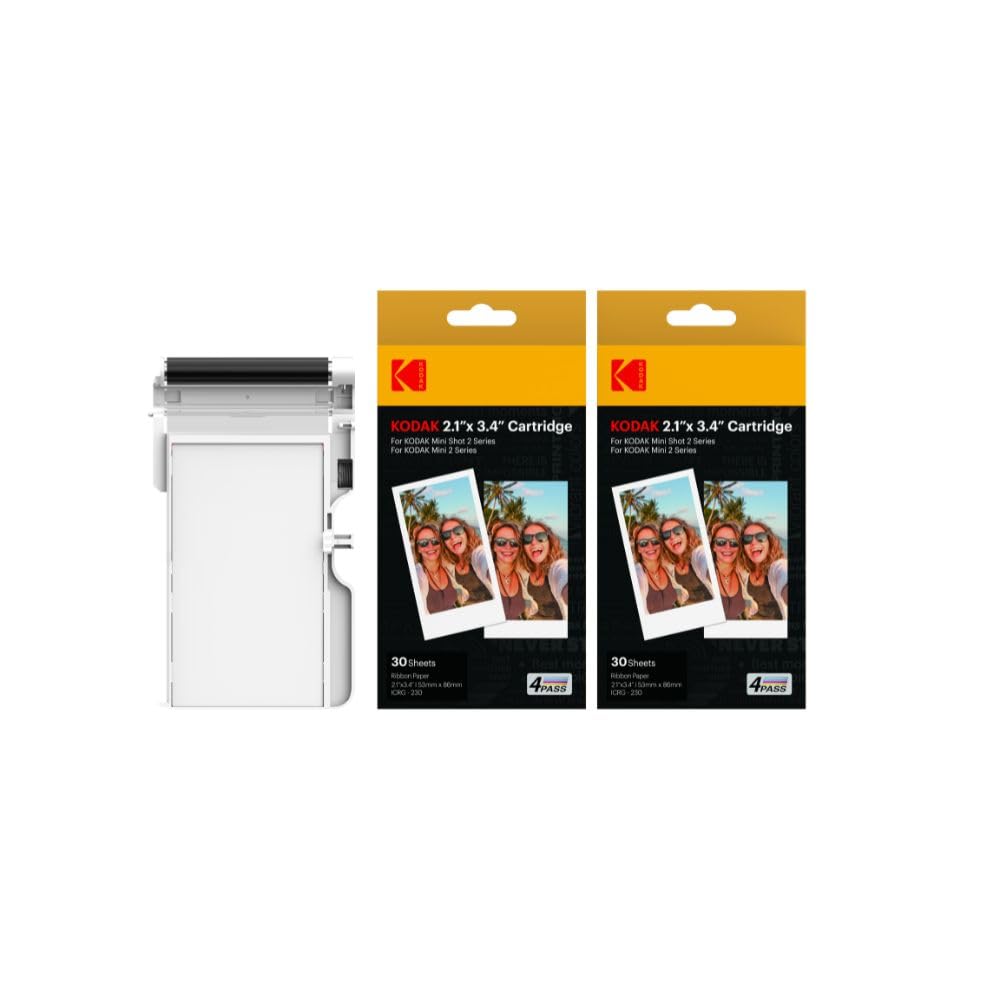 KODAK 4PASS 2x3” Cartridge Refill, 60 Sheets, Mini 2 & Mini Shot 2
