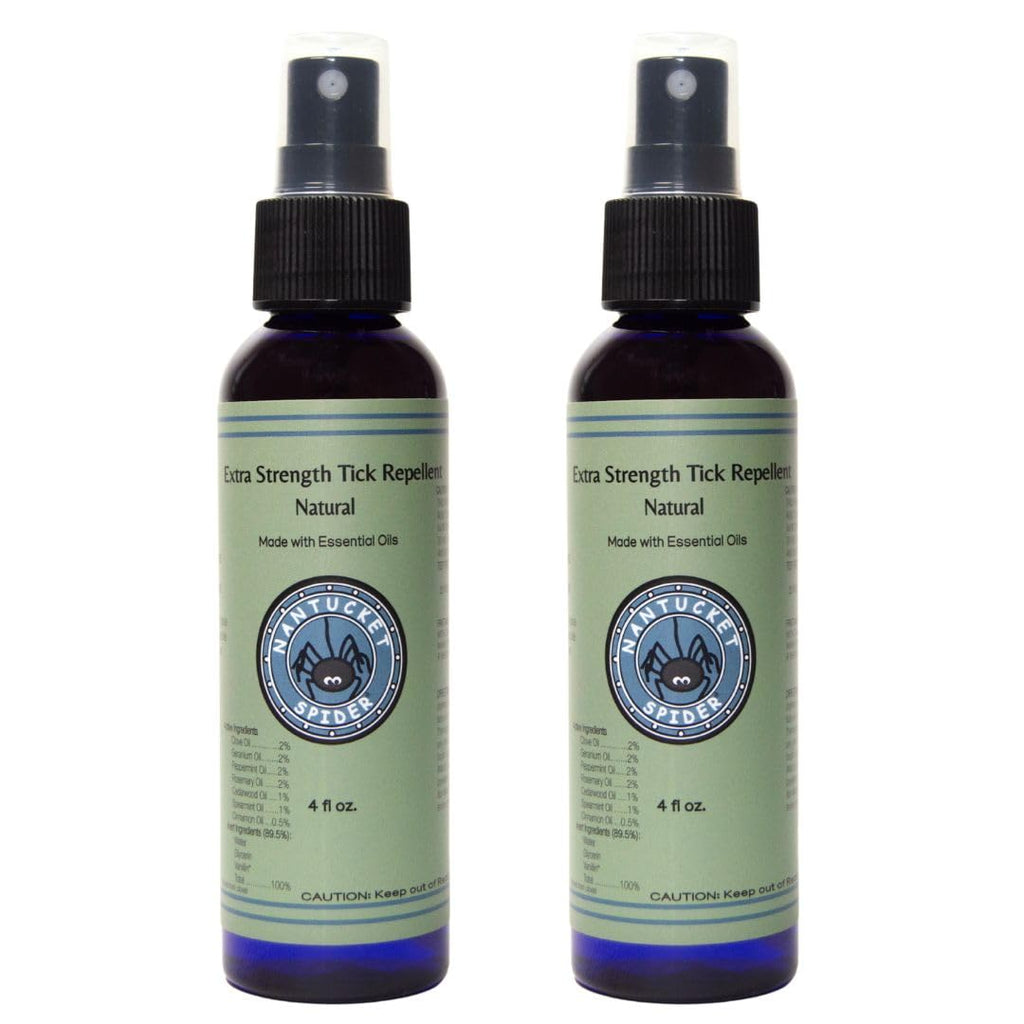 2 Pack Nantucket Spider Tick Repellent Spray (4 oz) | DEET-Free | Essential Oil Tick Repellent | Made in USA
