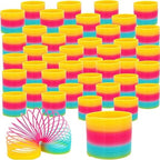 The Dreidel Company Plastic Multicolor Coil Spring, Goody Bag Fillers, Party Favor for Kids, 3" Inches (80mm) (80-Pack)