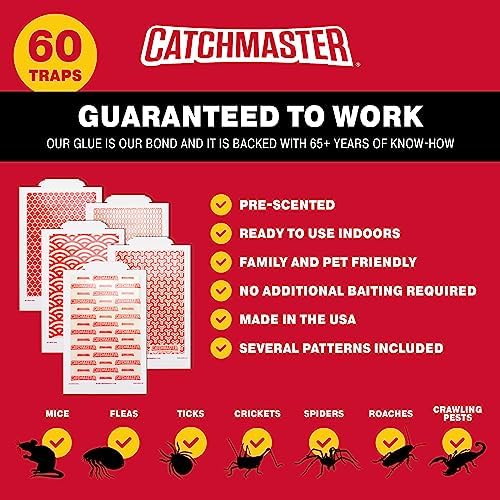 Catchmaster Pro Strength Mouse & Insect Glue Board Set, 60pk & 36-pk, Mouse Traps Indoor for Home, Pet Safe Pest Control