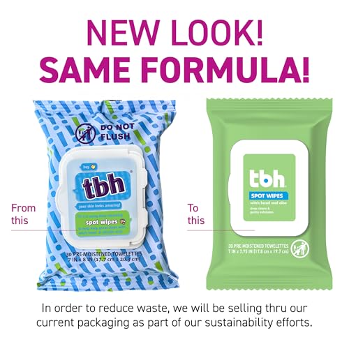 TBH Kids Spot Wash Wipes - Cleansing Face Wipes - Acne Prevention - Sulfate, Paraben Free - 30 Pack.
