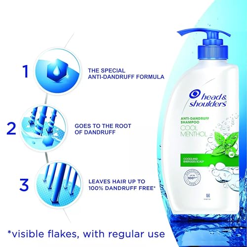 Head & Shoulders Anti Dandruff Shampoo, 2 Pack, Cool Menthol Scent Refreshes and Cleanses Scalp, Daily Use For all Hair Types, 22 oz Pump Bottles
