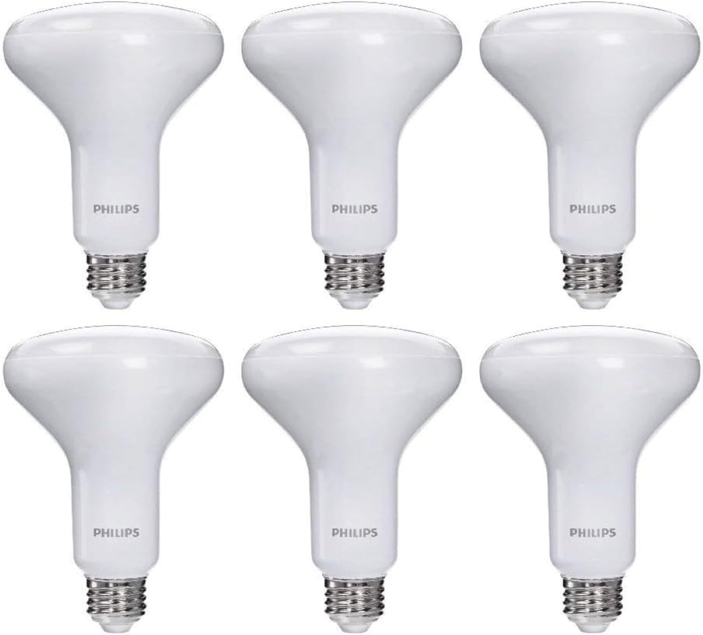 PHILIPS LED 65W BR30 6-Pack Ultra Definition Soft White (2200K) 650 Lumen (7.5W = 65W) Dimmable Flicker-Free Light Bulbs