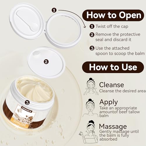 Tallow and Honey Balm – Natural Moisturizer with Grass-Fed Beef Tallow for Skin, Honey, Vitamin E – Unscented, 4oz – Ideal for Face & Body Care