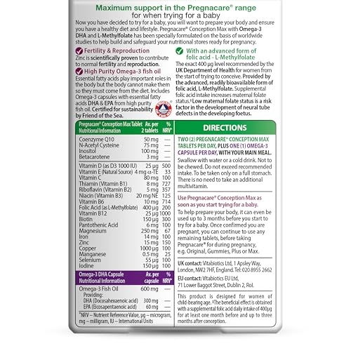 Pregnacare Max Fertility and Conception Support for Women - Maximum Support for Women Fertility, Conception and Ovulation