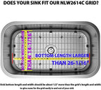 Serene Valley Sink Protector Grid 26-1/16" x 14-1/16", Centered Drain with Corner Radius 3-1/2", 304 Stainless Steel Material NLW2614C