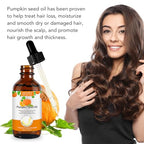 2 Pack Pumpkin Seed Oil, Pumpkin Seed Oil for Hair Growth, Pure Cold Pressed Pumpkin Seed Oil for Dry Damaged Hair Growth, Hydrating, Scalp Moisturizer, Nourishment