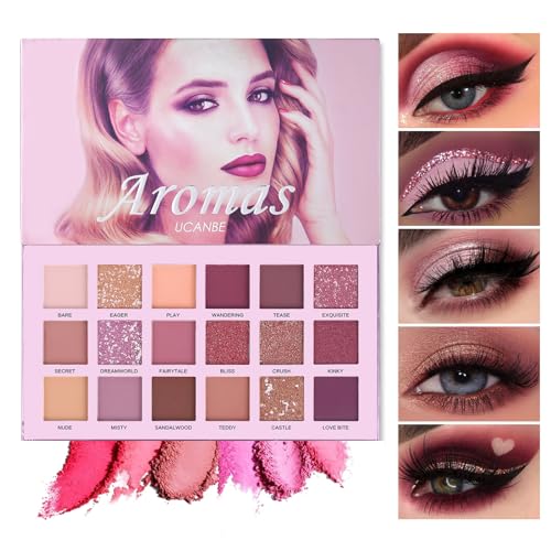 2Pcs Florescence + Aromas Eyeshadow Palette Makeup Set, Matte Shimmer Glitter Pressed Pearl All Highly Pigmented Blending Powder, Natural Velvet Texture Eye Shadow Kit