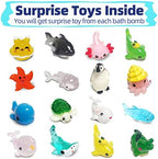 Bath Bombs for Kids with Surprise Toys Inside, 12 Pack Shell Kids Bath Bombs Gift Set for Girls Boys Birthday, Christmas, Halloween, Handmade Organic Bath Fizzy Bomb with Sea Animal for Children