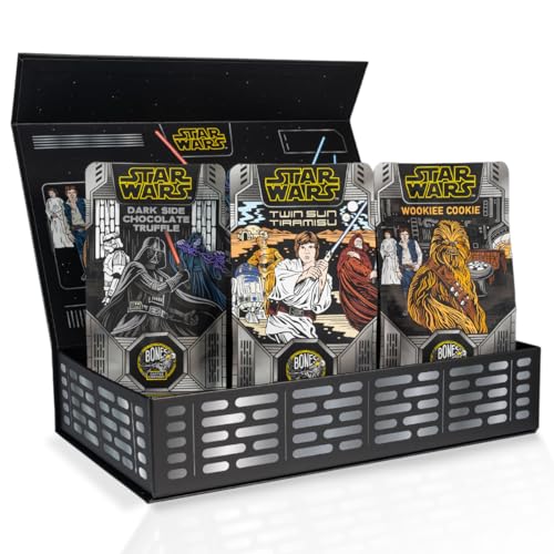 Bones Coffee Company Star Wars Collector's Box Sample Pack Gift Set Flavored Coffee Beans, Whole Bean Coffee Medium Roast Low Acid (12 oz Pack of 3)