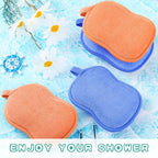 Tatuo 4 Pieces Baby Bath Sponge Cotton Baby Sponge Soft and Absorbent loofah for Kids Babies Men Women(Orange,Blue)