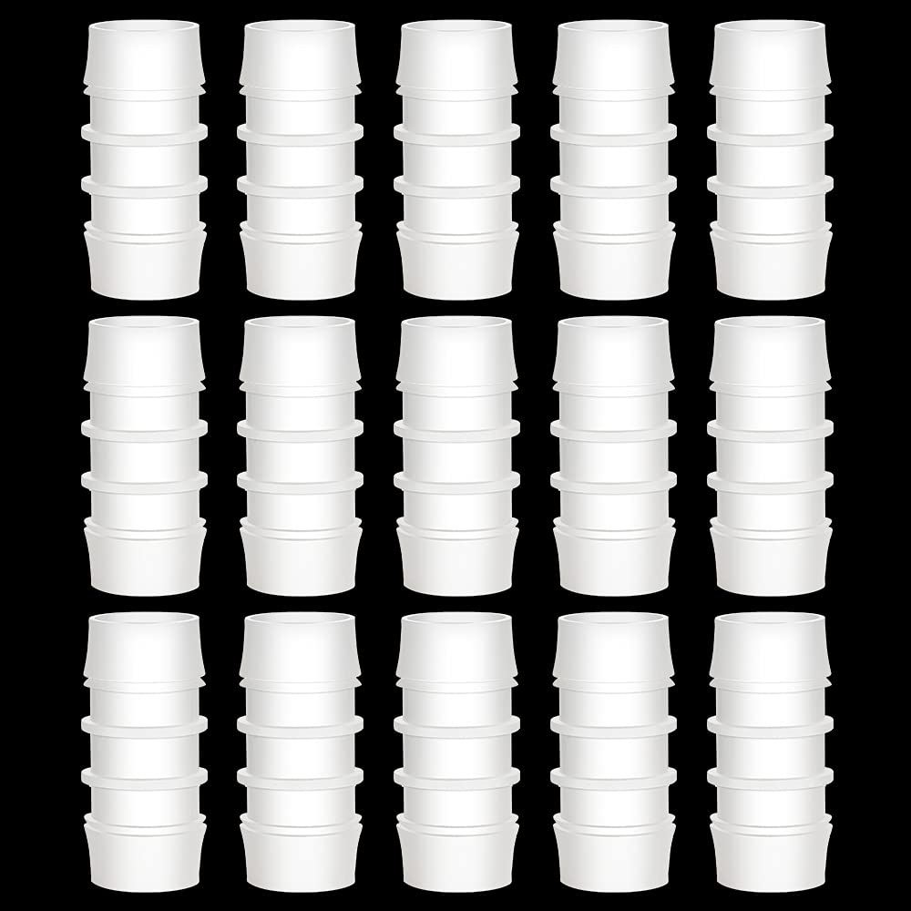 Feelers 1" x 1" Plastic Hose Barb Fitting 15 Pack, Equal Barbed Splicer Connector, Straight Union Adapter for Aquarium, Air Line, Fuel Line, Liquid Transfer