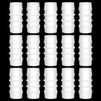 Feelers 1" x 1" Plastic Hose Barb Fitting 15 Pack, Equal Barbed Splicer Connector, Straight Union Adapter for Aquarium, Air Line, Fuel Line, Liquid Transfer