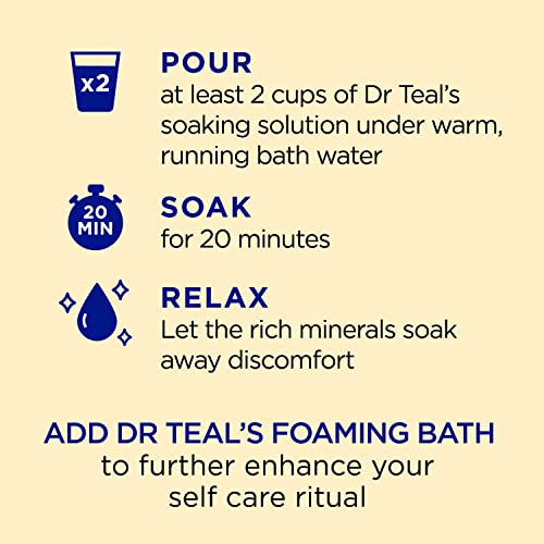 Dr Teal's Pure Epsom Magnesium Salt Soak, Prebiotic Lemon Balm & Essential Oil, 3 lbs (Pack of 4)