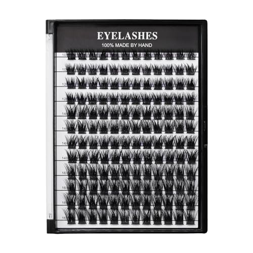 Mixed 8-12-14-16mm/8-10-12-14mm/10-12-14-16mm/14-15-16mm Wide Stem Individual False Eyelashes Soft Lightweight Volume Eyelashes Extensions Makeup Cluster Lashes (mixed 10-12-14-16mm)