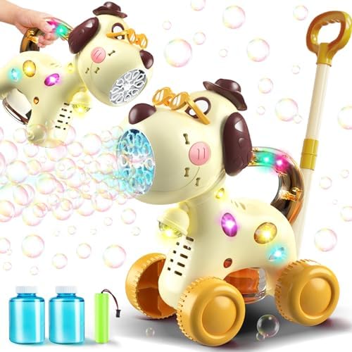 Automatic Bubble Machine for Toddlers: Portable Dog Bubble Maker Blower Toys for 3 4 5 6 Year Old Boy Girl Kids Outdoor Toys for Easter Party Birthday