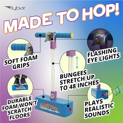 Flybar My First Foam Pogo Jumper for Kids Fun and Safe Pogo Stick for Toddlers, Durable Foam and Bungee Jumper for Ages 3 and up, Supports up to 250lbs