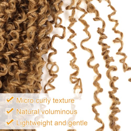 Aksice 10 Inch 8 Packs Yanky Twist Crochet Hair for Women Pre-looped Mini Twist Hair Bohemian Passion Twist Crochet Hair Boho Crochet Braids Synthetic (27#)