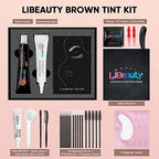 Libeauty Eyelash and Eyebrow Color Kit Brown Instant Hair Color Kit for Lash and Brow Perfect Partner for Lash Perm/Lift/Lamination Treatment Voluminous Coloring
