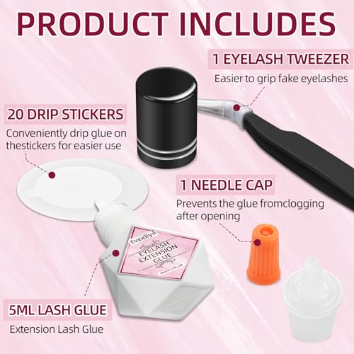 Lash Extension Glue 5ml, Eyelash Extension Glue, 2-3s Drying Time, Retention up to 7-8 Weeks, Power Extreme Waterproof for Professional Use Only