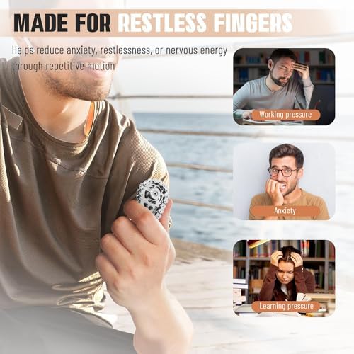 Fidget Spinners Toys for Adults Metal Figette Bike Chain Pain Stim Fidgets Toy for Teens ADHD Cool Gadgets Desk Offices Gift Anxiety Relief Items Stress Tool Sensory Spiky Toy for Autism - Color+Black