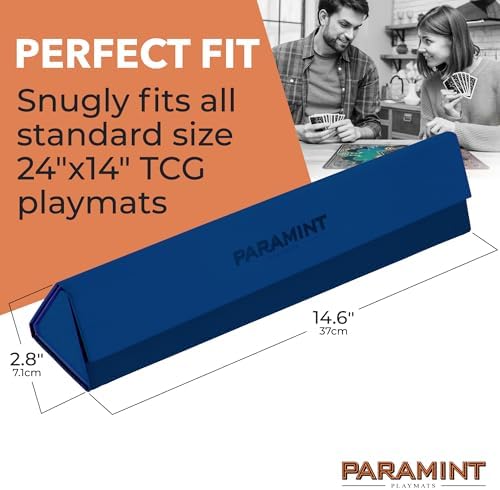 MatShield Dark Blue, Durable Playmat Case - Compatible with Magic The Gathering, MTG Play Mat Tube - MTG Accessories - Premium Satin with Fabric Interior, Magnet Snap Closure