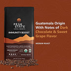 Peak State Coffee with Functional Mushrooms, Low Acid, Whole Bean (FOCUS, BOOST IMMUNITY, & DESTRESS) (Immunity Boost)