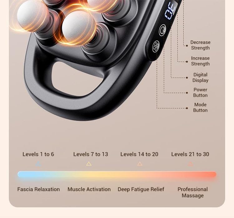 16-Drive 8-Head Massage Gun Set, 8 Head Massage Gun Deep Tissue, Red Light Therapy, Quiet Muscle Massage Gun for Back, Shoulders, Legs, Foot, Body Muscle Pain Relief (8-Head)