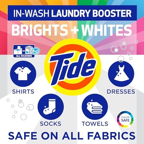 Tide Brights & Whites Odor Rescue, In Wash Odor Eliminator with Oxi, Scent Booster, Removes Odors in a Single Wash, 27 Count (Pack of 1)