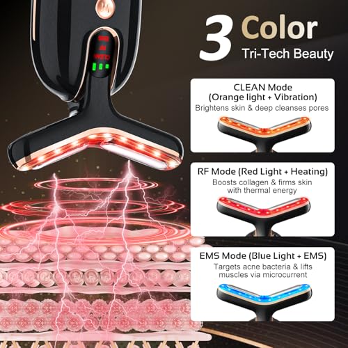 Facial Massager Red-Light-Therapy-for-Face, Neck Skin - Face S culpting Wand Tool, L E D Facial Beauty Device Portable at-Home Face Tool for Skin Care