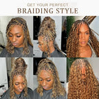 Highlighted Honey Blonde Braiding Human Hair for Boho Knotless Braids 18 Inch 100G FULL BULK, Ombre 4/27 Curly Braiding Hair Deep Wave Human Hair Bulk, No Weft Blonde & Brown Hair Extensions