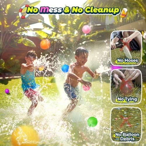 20Pcs Reusable Water Balloons, Summer Water Toys, Magnetic Water Ball for Outdoor Games, Pool Toy, Beach Toys for Kids