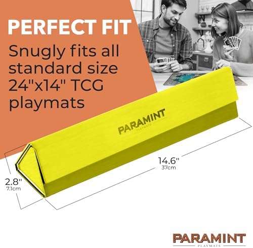 MatShield Yellow, Durable Playmat Case - Compatible with Magic The Gathering, MTG Play Mat Tube - MTG Accessories - Premium Leatherette with Fabric Interior, Magnet Snap Closure