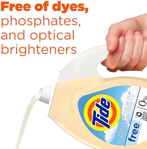 Tide Purclean Liquid Laundry Detergent, Unscented, 63 fl oz, 48 Loads