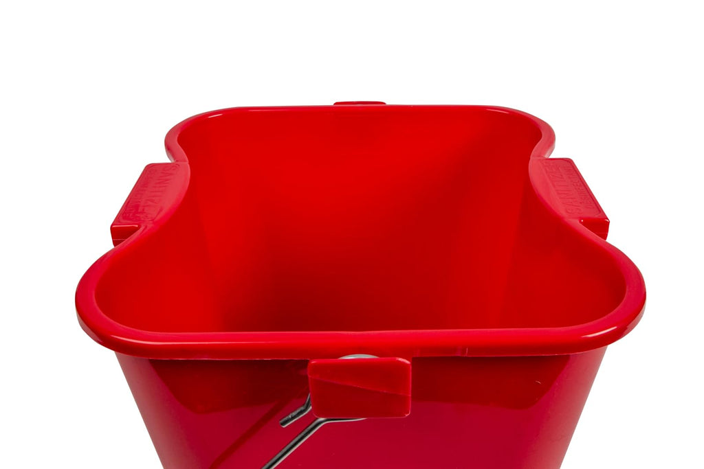 San Jamar Kleen-Pail Pro, Bucket with Handle for Cleaning Products in Commercial and Home Setting, 6 Qts, 12 Count, Red