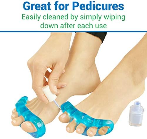 VIVEsole Toe Separators for Men & Women Medium (2 Pairs) - Silicone Gel Spreaders - Therapeutic Spa Stretchers for Plantar Fasciitis, Bunions, Overlapping Hammer Toe Spacers - Metatarsal Yoga Cushion
