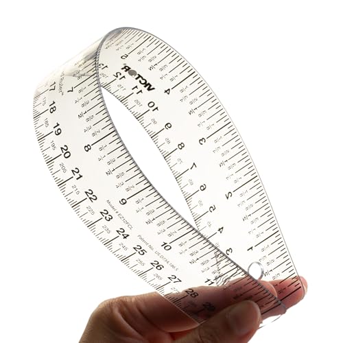 12 Inch Easy Read Ruler, Clear Flexible, Bendable, Shatterproof, Ruler (12 Pack)