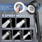 Filtered Shower Head with Handheld, High Pressure 5-Spray Shower Head with Filters for Hard Water, ON/OFF Switch Showerhead for Pets Bath, Shower Heads Filter - Remove Chlorine, Reduce Dry Itchy Skin