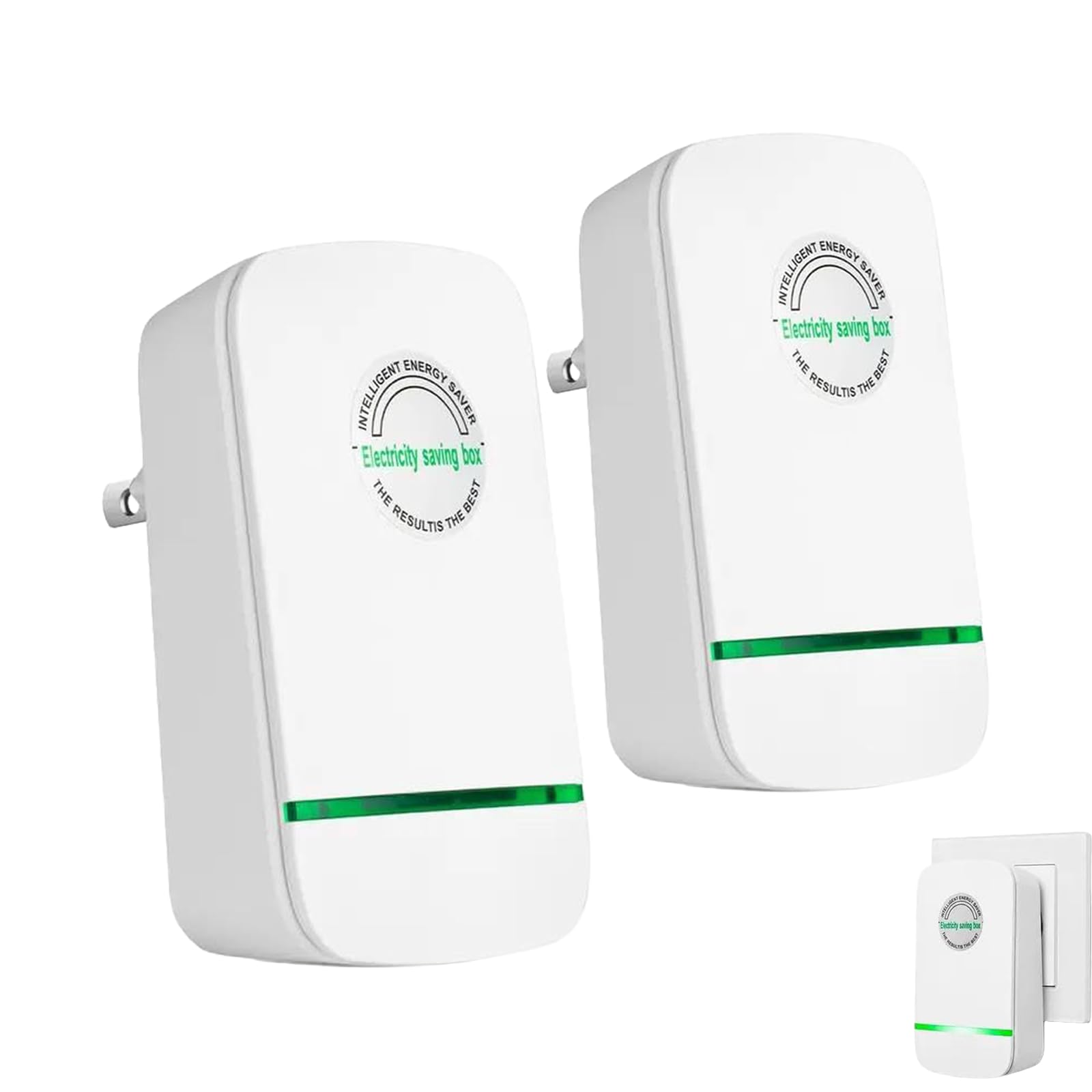 New Universal Energy-Saving Box, Reduce Electricity Bills, Plug-and-Play, Power Factor Corrector for Home and Office Use (2Pcs)
