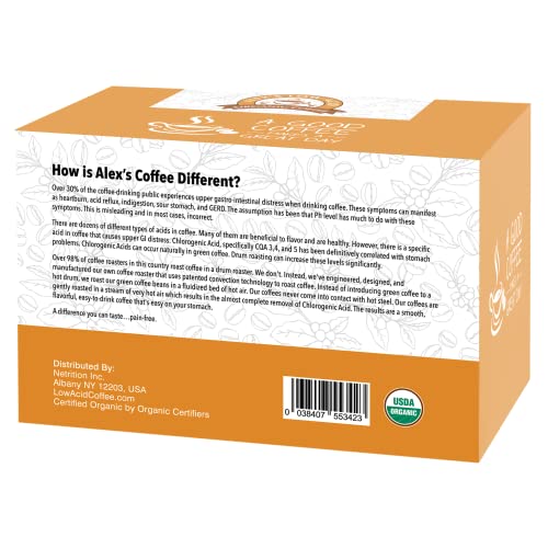 Alex's Low Acid Organic Coffee K-Cups (12 Servings) - French Roast