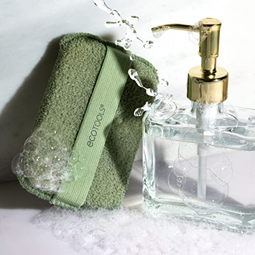 EcoTools Exfoliating Body Buffer, for Body Cleansing, Designed with Strap, Sustainable and Vegan Body Scrubber, 4 Count