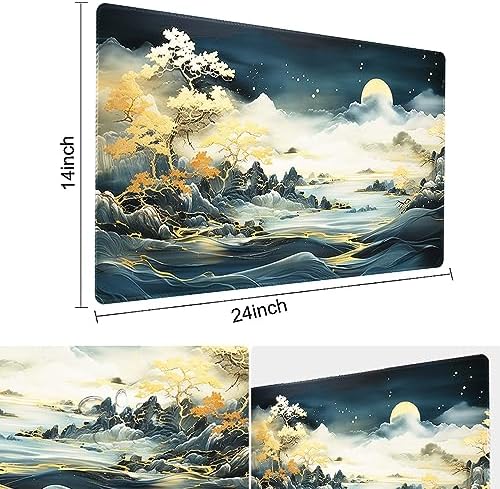 MTG Playmat Size 24x14in Free Storage Bags Non-Slip Backing, Ideal for Card Game Enthusiasts TCG Playmat (Autumn Dream-No Deck)