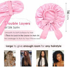 YANIBEST Silk Bonnet for Sleeping Women Satin Bonnet Double Layer Satin Lined Hair Bonnet with Tie Band Curly Hair