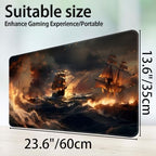 for MTG Game Playmat, for Magic TCG Rubber Play mat,Tabletop Card Playmats with Smooth Surface,Trading Card Inked Game Mat,Battle Game,Pirate Ship