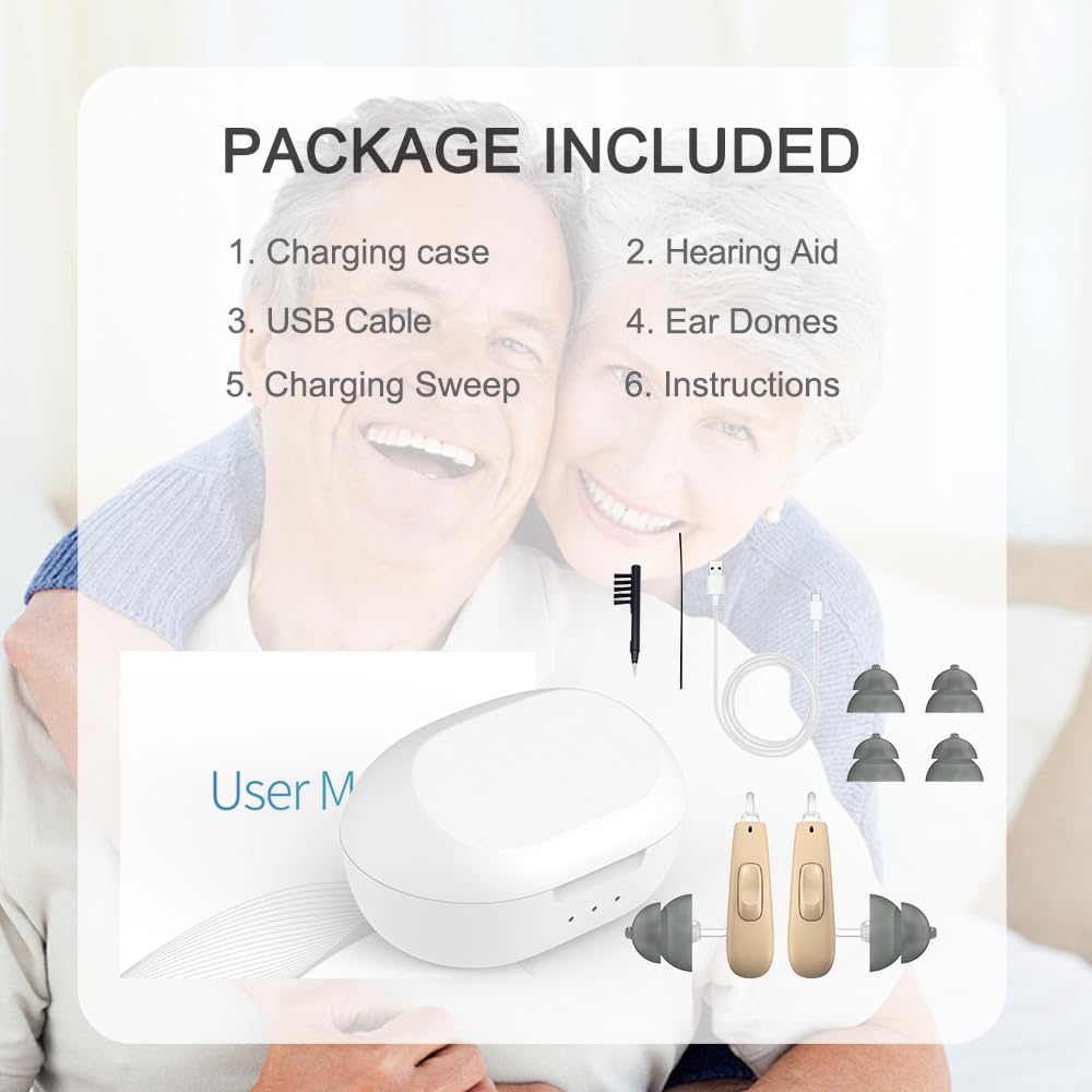 Not Amplifiers True Professional Hearing Aids for Seniors with Hearing Loss - 16-Channel DSP Noise Cancellation, OTC Rechargeable BTE Hearing Aids with Charging Case