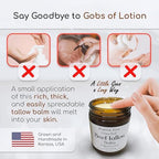 Beef Tallow Balm - 8 oz - Organic Grass Fed and Finished - Made in USA - Moisturizing Skin Care Tea Tree