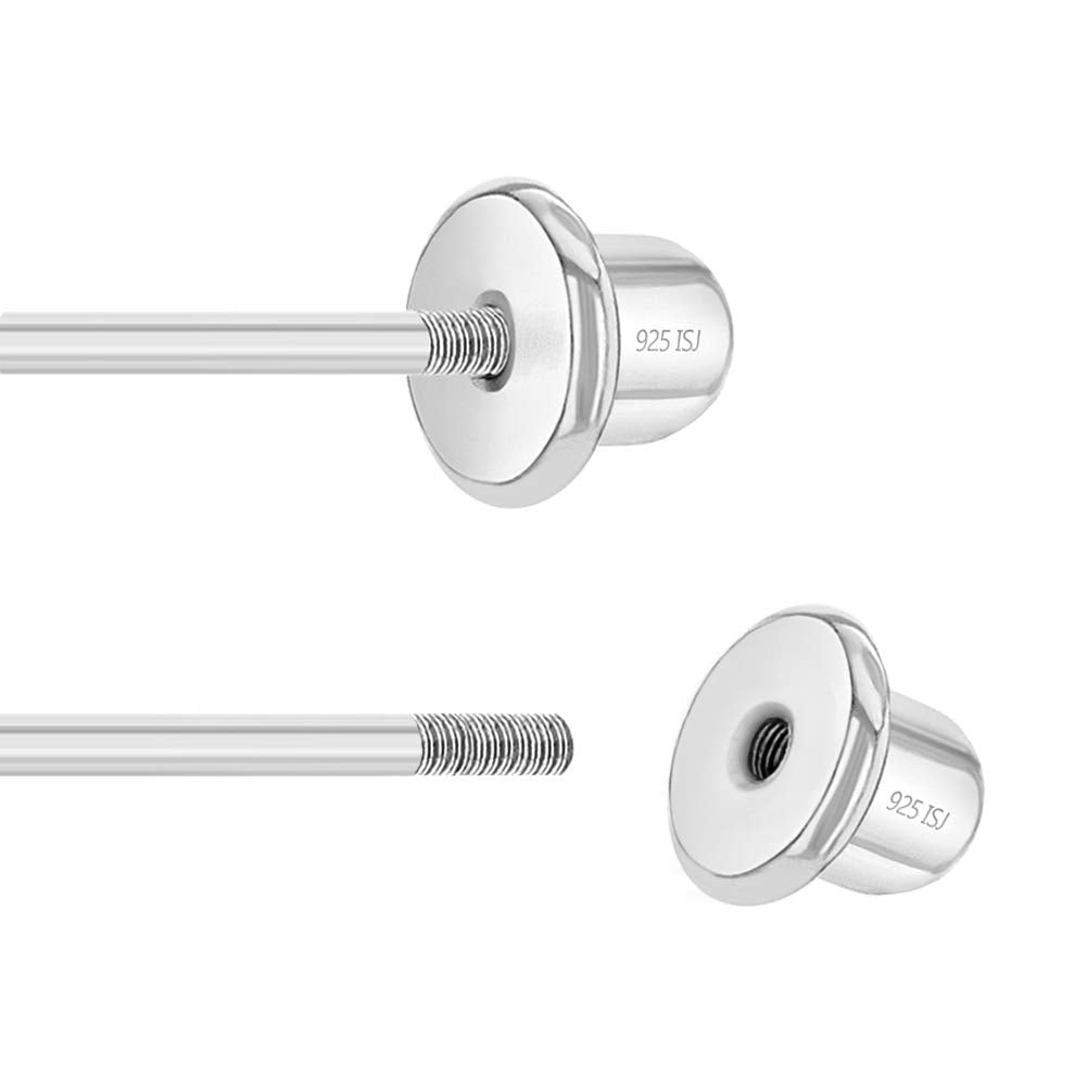 In Season Jewelry Sterling Silver 4mm Bezel Cubic Zirconia Toddler Girls Safety Screw Back Earrings - Lightweight and Hypoallergenic Safe for Babies Girls (Clear CZ)