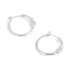 COACH Signature Hoop Earrings Rhodium One Size
